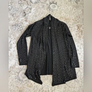 Natori Shawl Collar Sequin Sweater